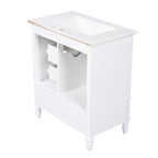30" Bathroom Vanity with Sink and Soft-Close Drawers - White or Black