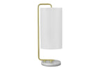 White Marble Table Lamp with Fabric Shade - Contemporary - White