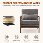 Upholstered Living Room Chair with Curved Armrests - Choice of Color