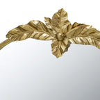 Gold Arched Wall Mirror with Metal Frame - Decorative Accent