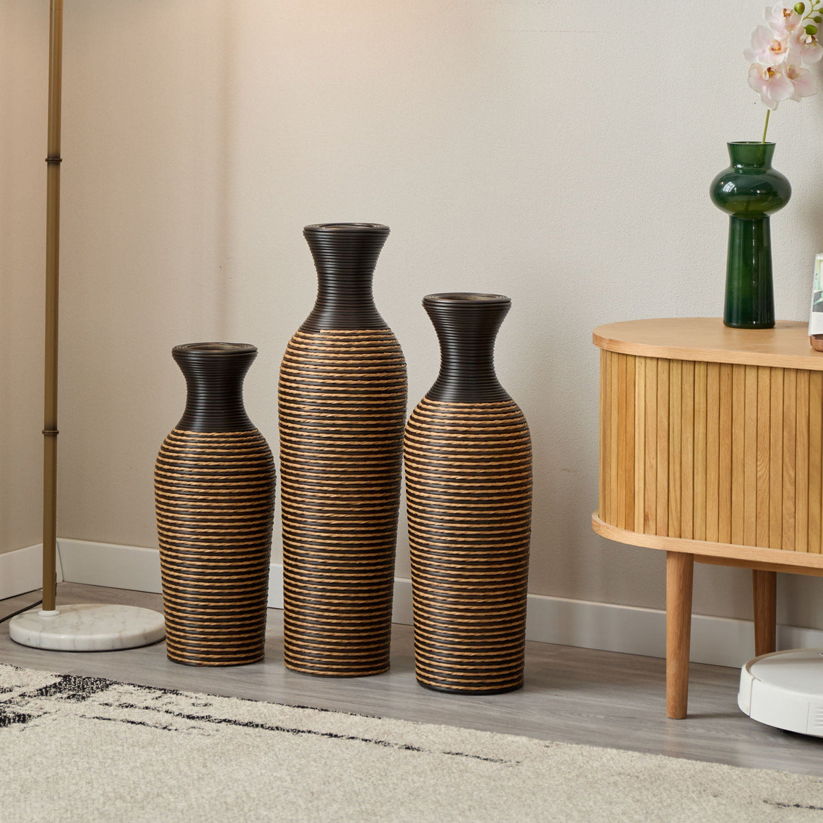Classic And Neat Floor Vase with High Independent Stand - Multiple Colors
