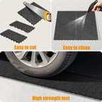 Stone Texture 12" Patio Deck Tiles with Interlocking Design - Polypropylene, 44 pcs