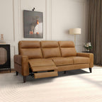 Light Brown Reclining Sofa with Push-Back Mechanism – Elliot Incliner