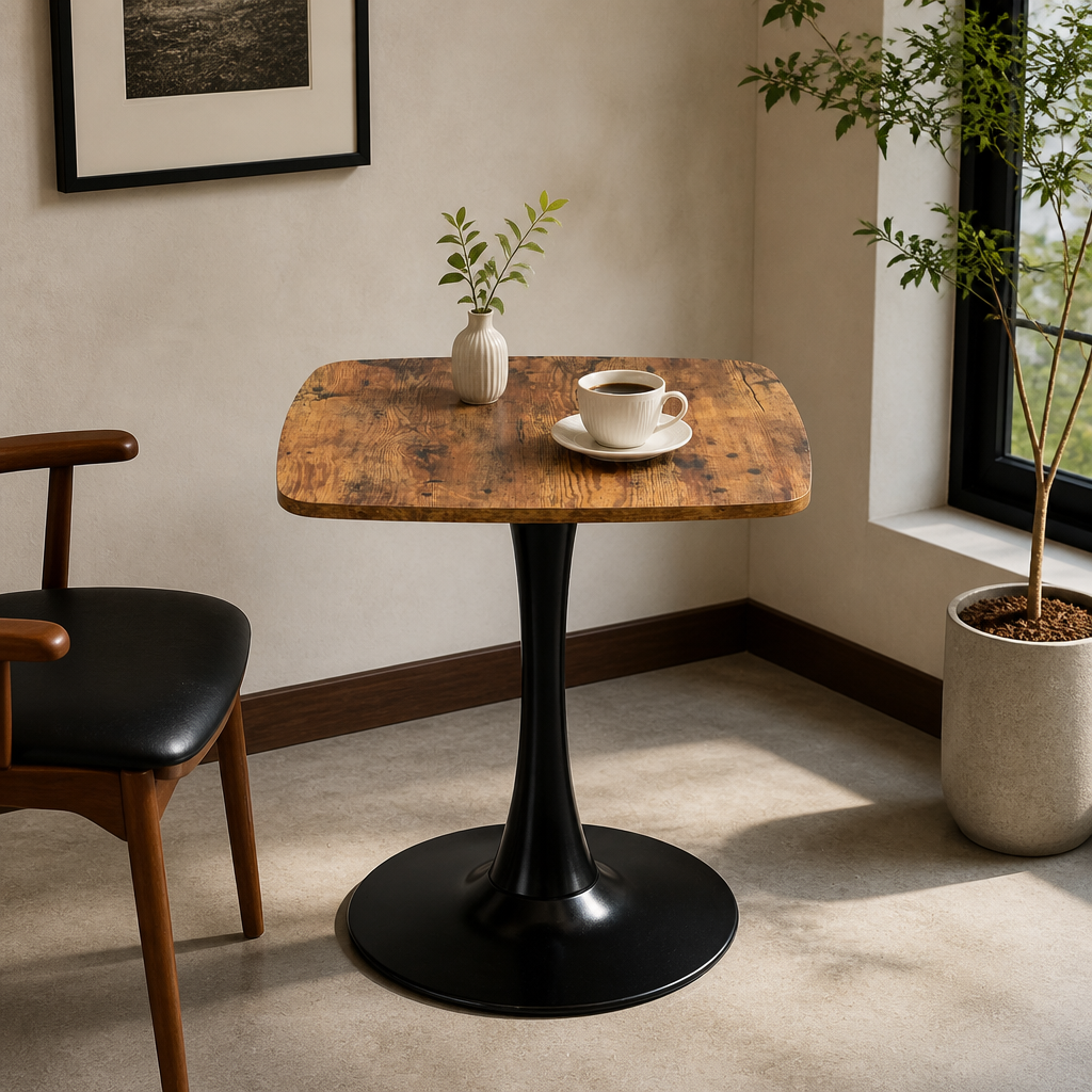 24" Square Tulip Dining Table with MDF Top and Matte Finish