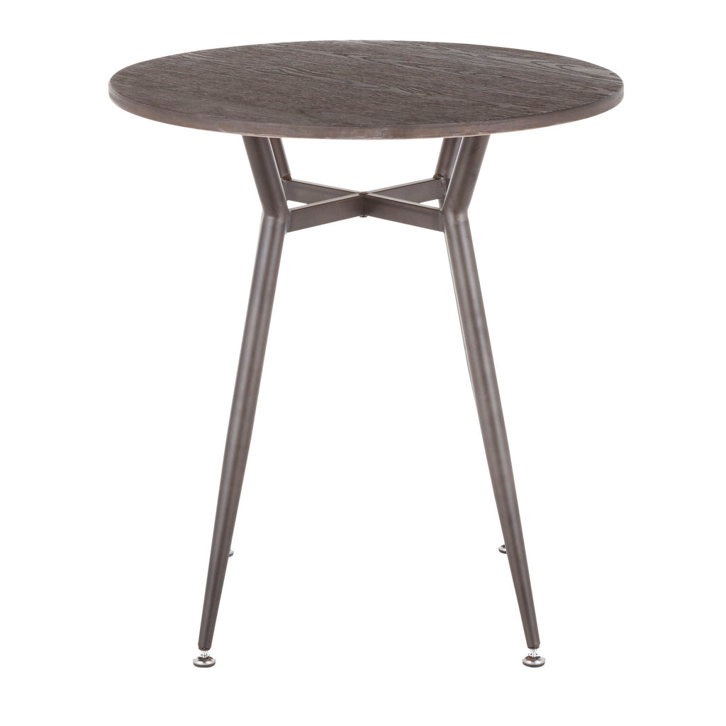 Industrial Round Dinette Table with Durable Metal Legs - White or Dark Brown