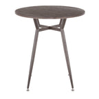 Industrial Round Dinette Table with Durable Metal Legs - White or Dark Brown