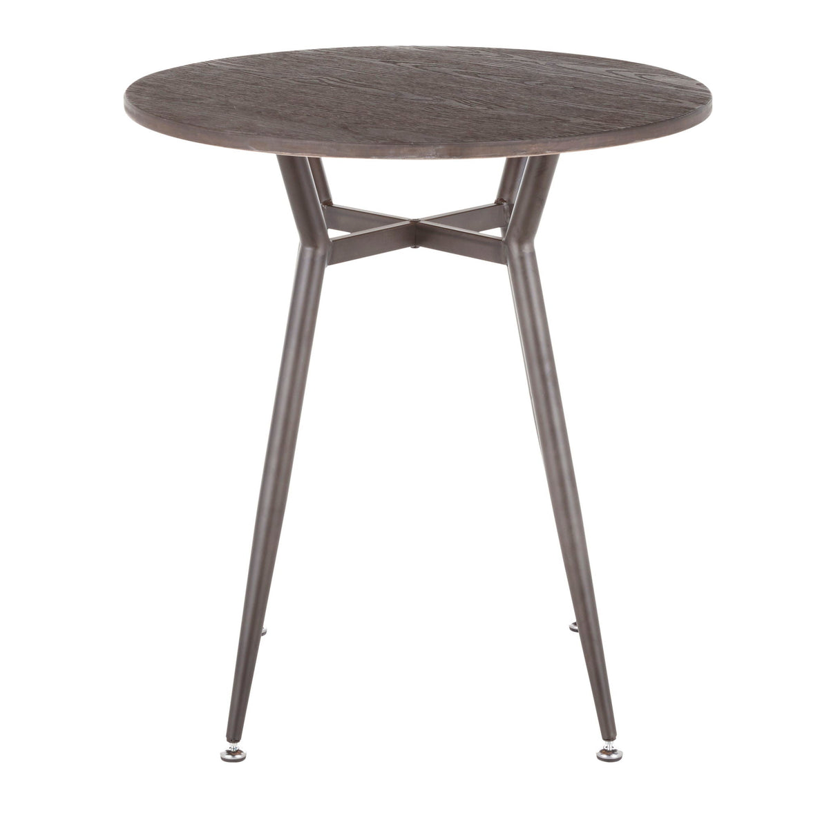 Industrial Round Dinette Table with Durable Metal Legs - White or Dark Brown