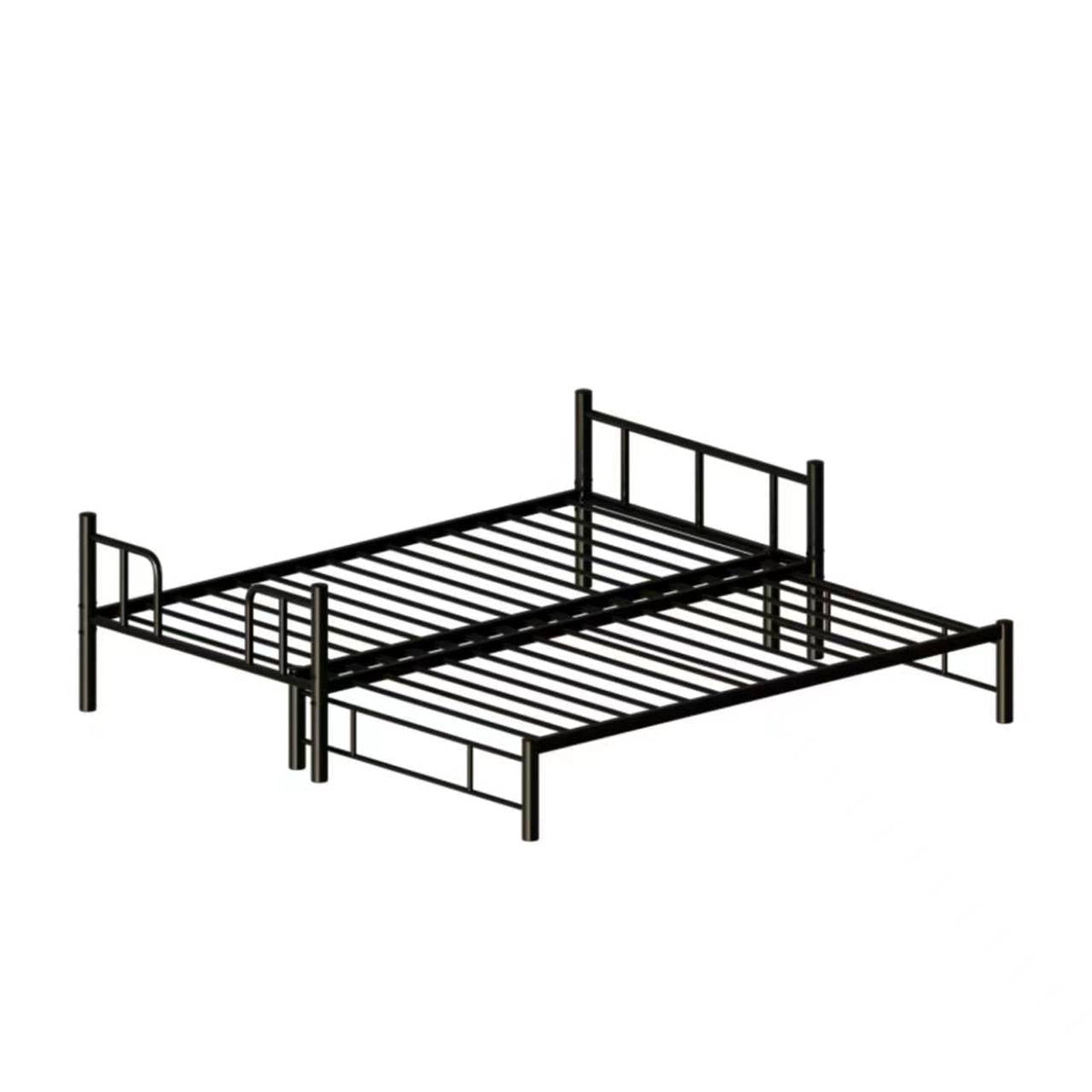 Twin Size Metal Pull-Out Bunk Bed with Ladder - Metal