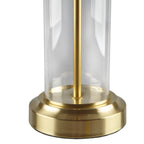 Clarity Glass Cylinder Table Lamp Set of 2 with Gold Accents - Glass/Gold