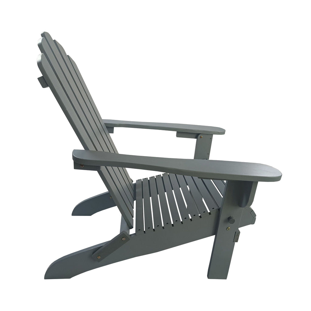 Walnut Adirondack Chair with Foldable Design - Outdoor or Indoor