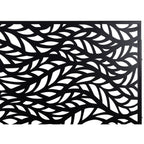 Metal Privacy Screen Room Divider with Freestanding Design - Black