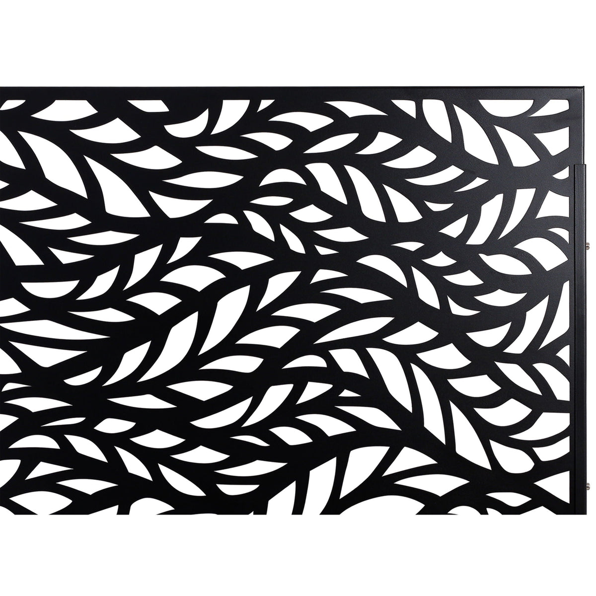 Metal Privacy Screen Room Divider with Freestanding Design - Black