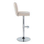 Contemporary Adjustable Barstool Set with Swivel & T Footrest - Black, White, Beige