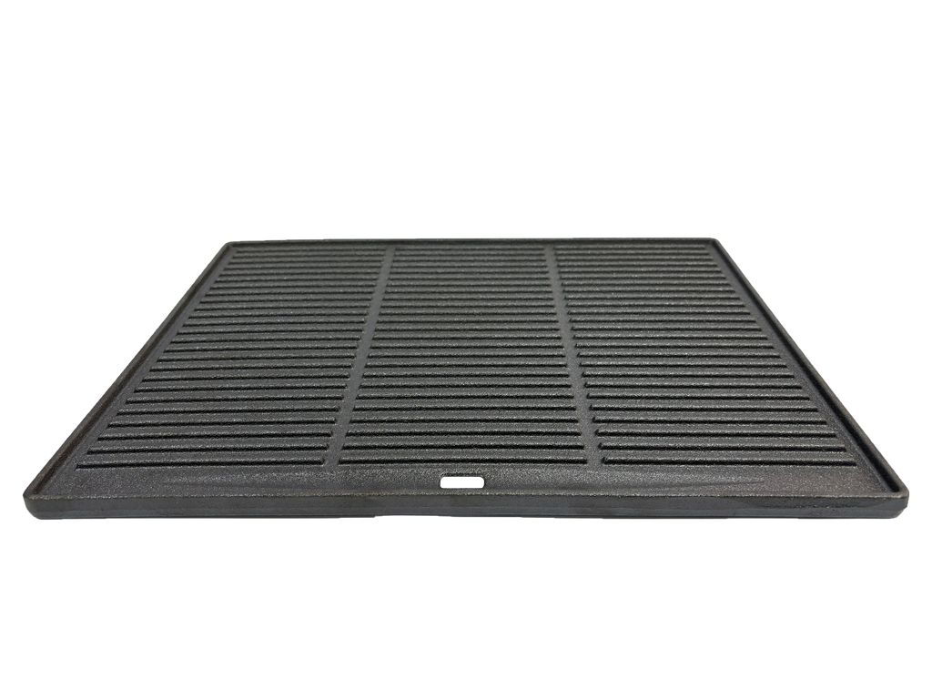 Square Cast Iron Griddle Pan with Reversible Grill - Black