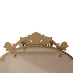 Vintage Arched Full Body Mirror with Carved Applique - Bronze or Pearl Silver