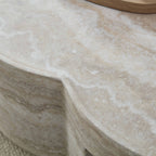 Marble Clover Round Coffee Table with Open Storage