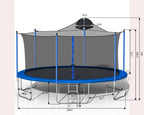14Ft Trampoline with Basketball Hoop and Ladder - Blue