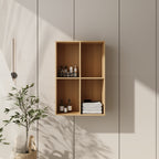 24 Inch Wall Mounted Storage Shelf with Plywood Construction - Oak