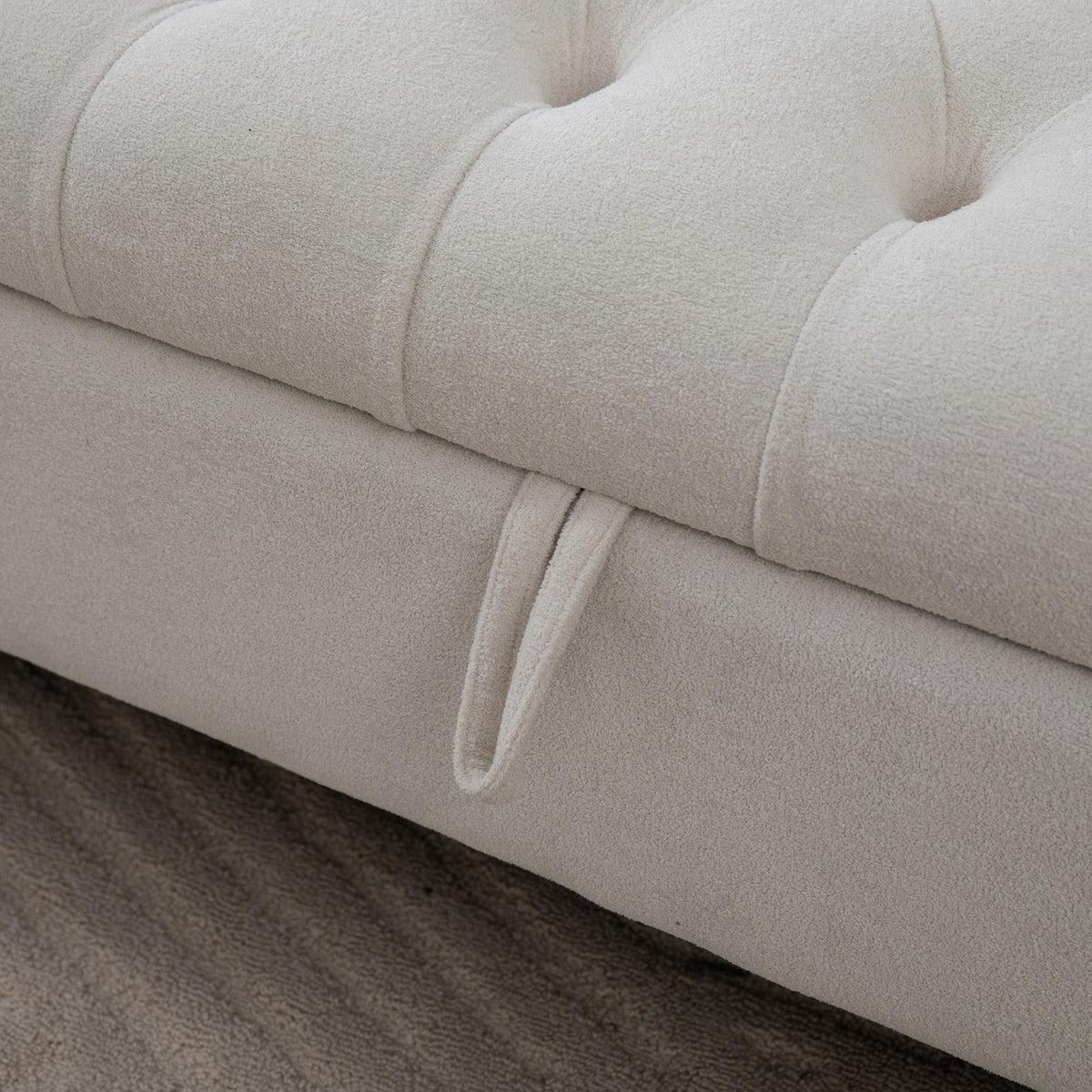 Modern Upholstered Storage Bench With Double Lids