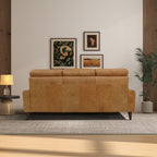 Light Brown Reclining Sofa with Push-Back Mechanism – Elliot Incliner