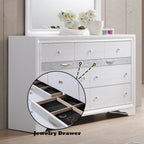 Naima Versatile Storage Dresser with Felt-Lined Jewelry Drawer – White or Black