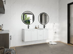 60" Bathroom Vanity with Resin Sink and Soft Close Doors - Glossy White
