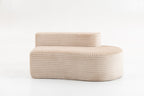 Corduroy 2-Seater Sofa with Lumbar Pillows - 110.24" Fully Compressed