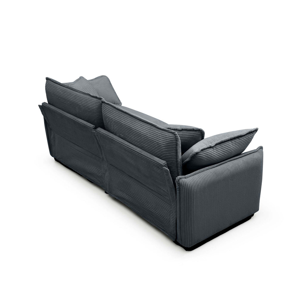 Modern Corduroy Sofa Set with Two Pieces - Grey or Green
