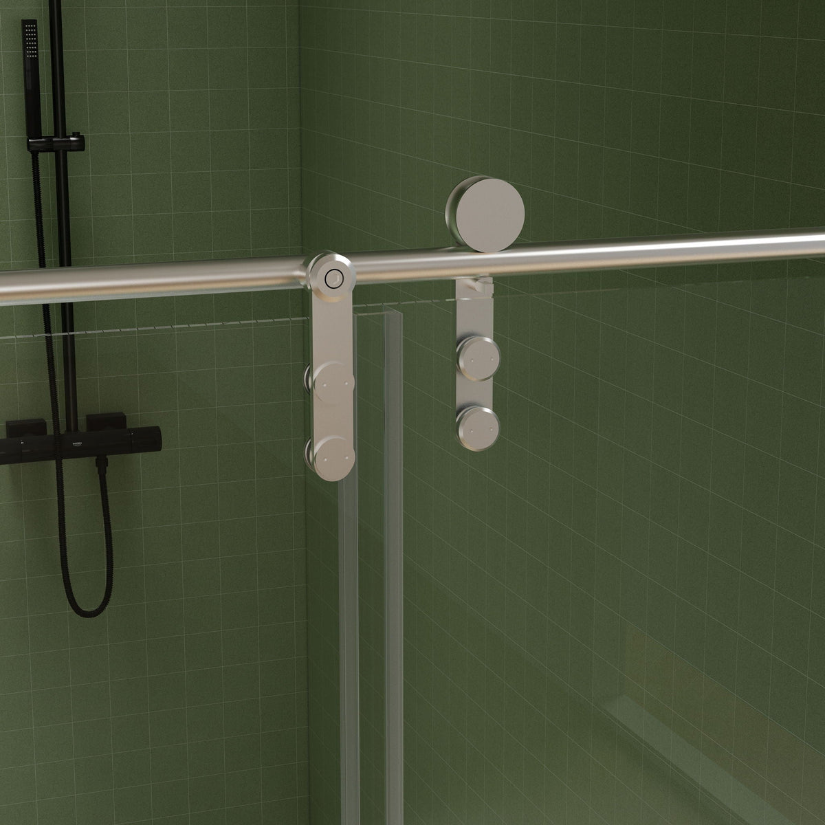 Pearl Silver Sliding Frameless Shower Door with Easy Clean Tempered Glass