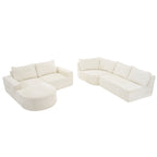Modular Cloud Sectional Sofa Set with Deep Seating - Choose Beige, Dark Gray, or Dark Brown