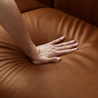 Mid-Century Modern Luxury Sofa with Tufted Design - Light Brown or White