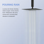 10" Square Rainfall Shower Head with 360° Adjustability – Multiple Colors