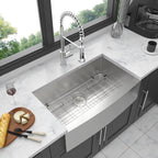 Farmhouse 36" Kitchen Sink with Apron Front - Brushed Nickel