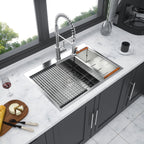 Stainless Steel Drop In Kitchen Sink with Workstation - Gray or Gold