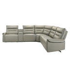 Power Motion Sectional Sofa with Cinematic Console - Light Gray
