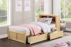 Natural Pine Finish 2pcs Storage Boxes with Caster Wheels
