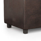 Distressed Brown Storage Ottoman with Interior Storage - Dark Brown
