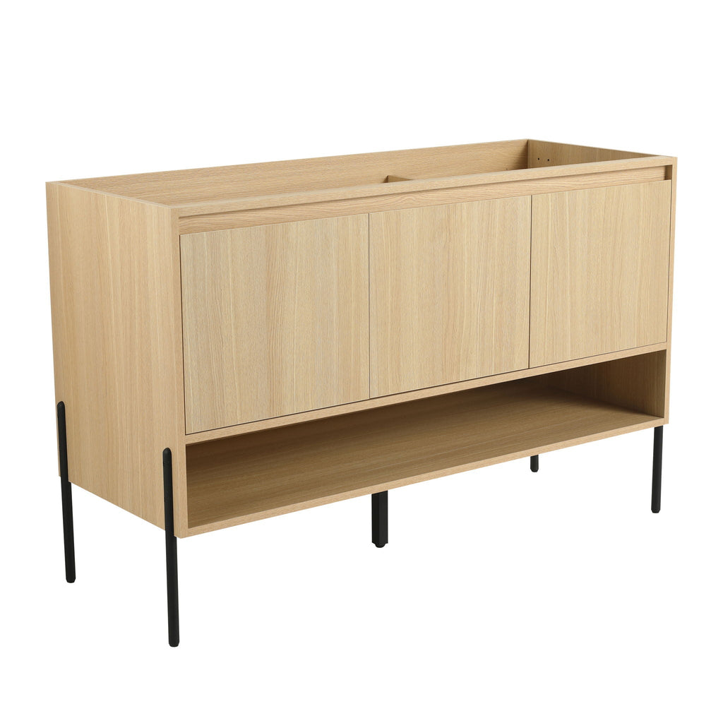 Freestanding Bathroom Vanity with Soft Close Cabinet Doors - Light or Dark Brown
