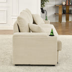 Modern U-Shaped Couch with Storage and Ottomans