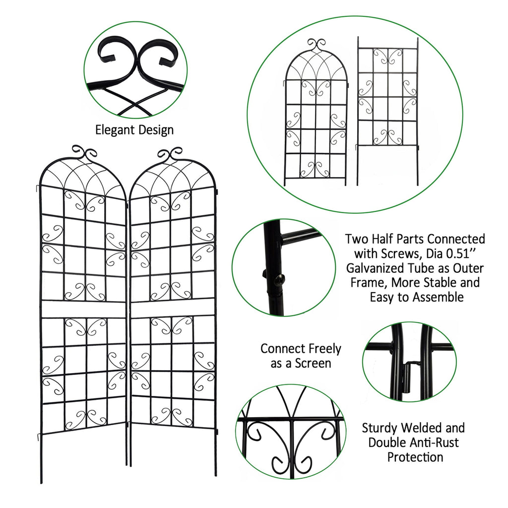 Metal Garden Rustproof Trellis for Climbing Plants – Outdoor Flower Support