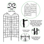 Metal Garden Rustproof Trellis for Climbing Plants – Outdoor Flower Support