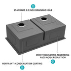 Modern Double Bowl Undermount Sink with 10" Deep Basins - Gray