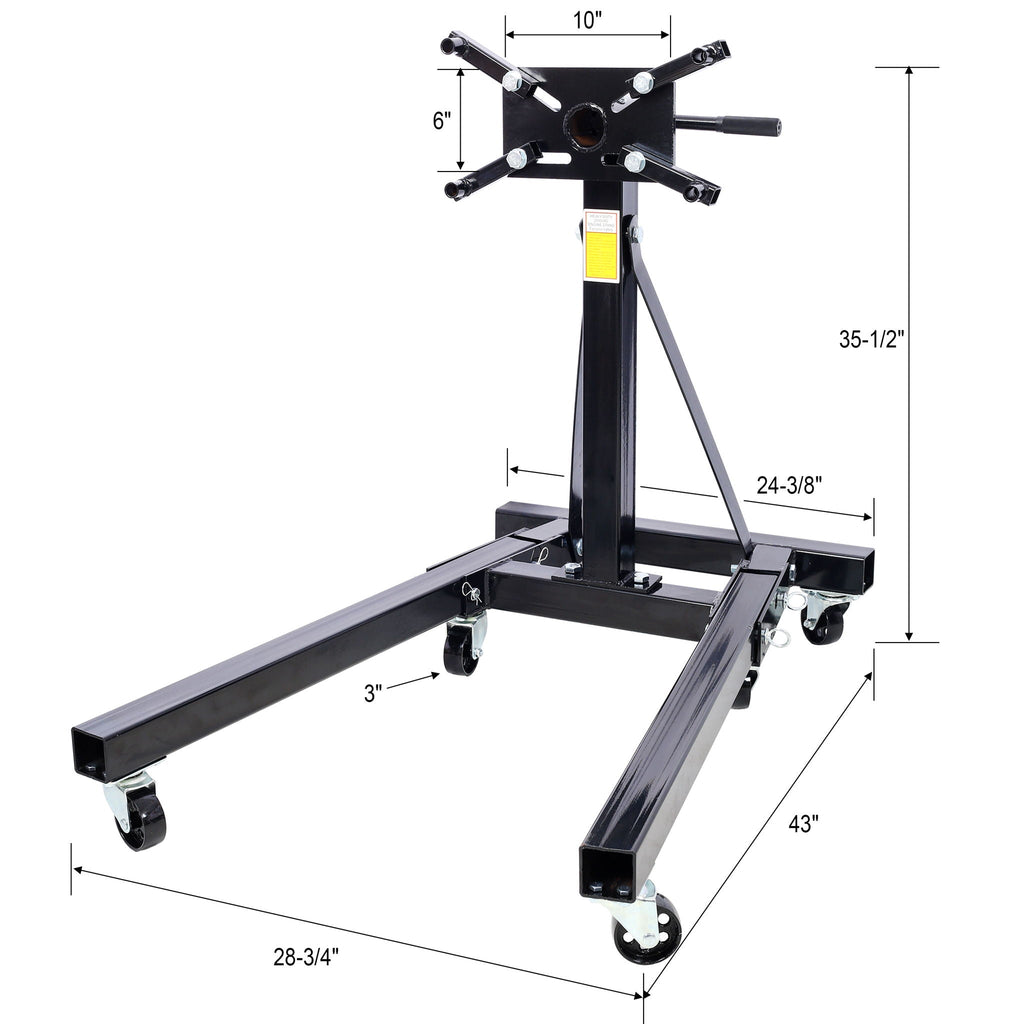 Folding Engine Stand with 360 Degree Adjustable Head - Yellow or Black
