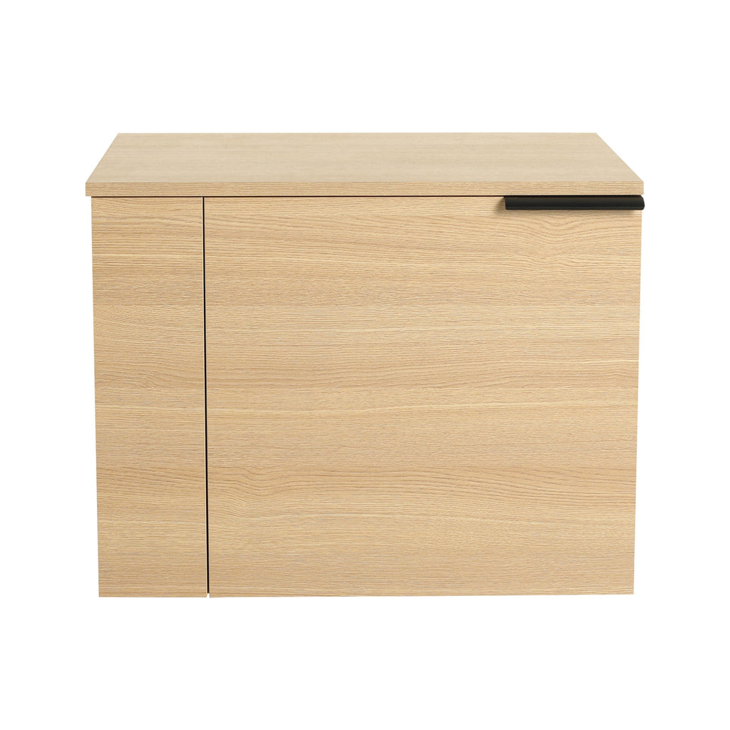 Modern Bathroom Vanity with Side Storage - Light Brown or White