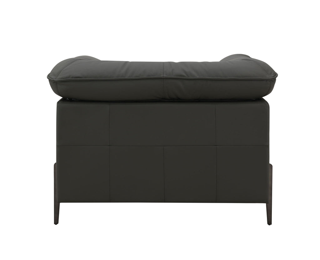 Top Grain Leather Chair with Memory Foam Cushions – Black