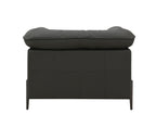 Top Grain Leather Chair with Memory Foam Cushions – Black