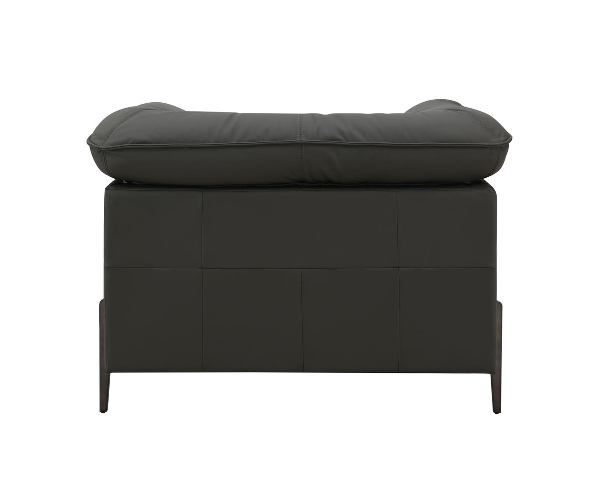 Top Grain Leather Chair with Memory Foam Cushions – Black