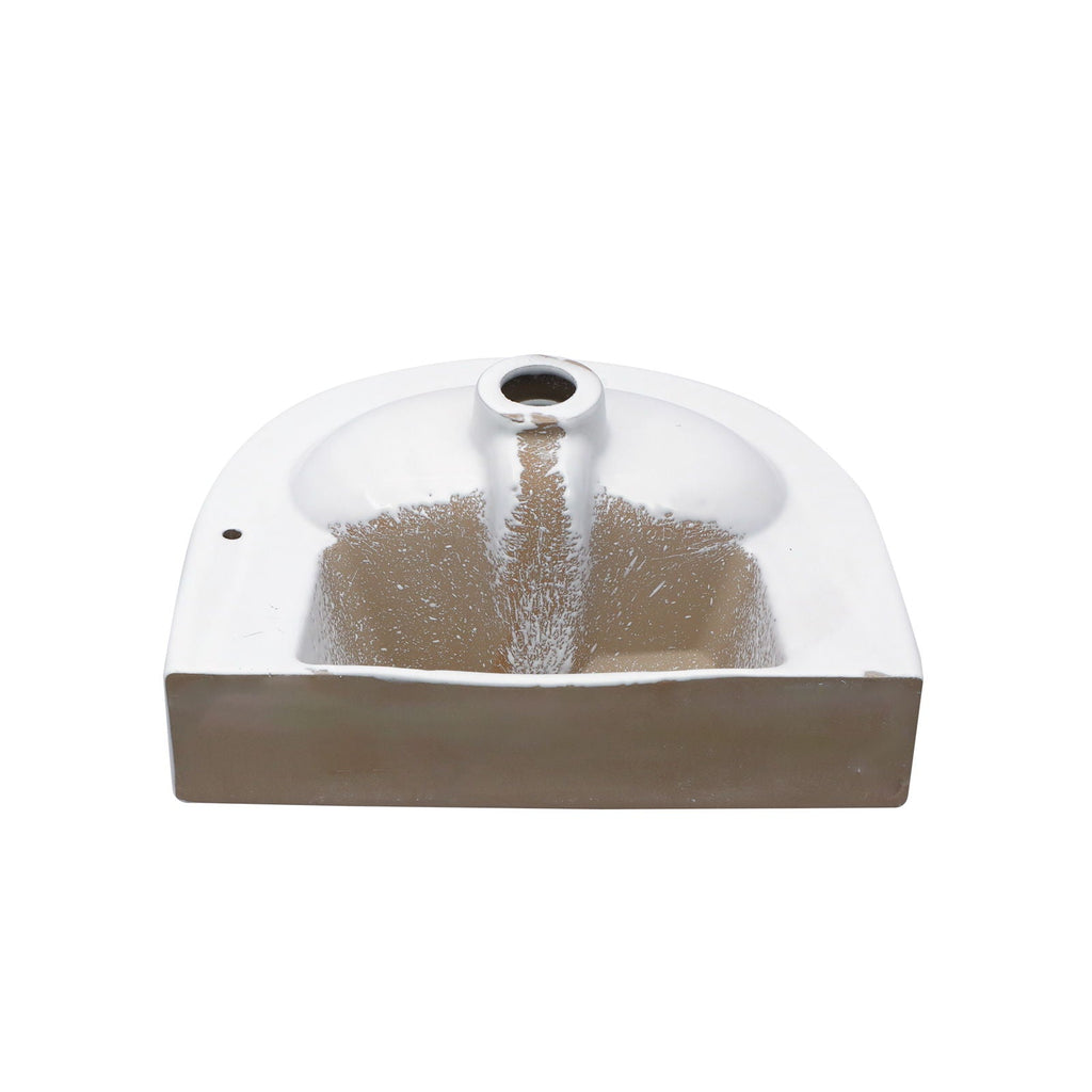 Wall Mounted Bathroom Sink with Towel Bar and Faucet - White / Black