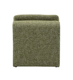 Curved Shape Accent Chair with Premium Fabric Upholstery - Beige or Green