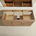 48" Freestanding Single Sink Bathroom Vanity with Solid Wood - Light Coffee